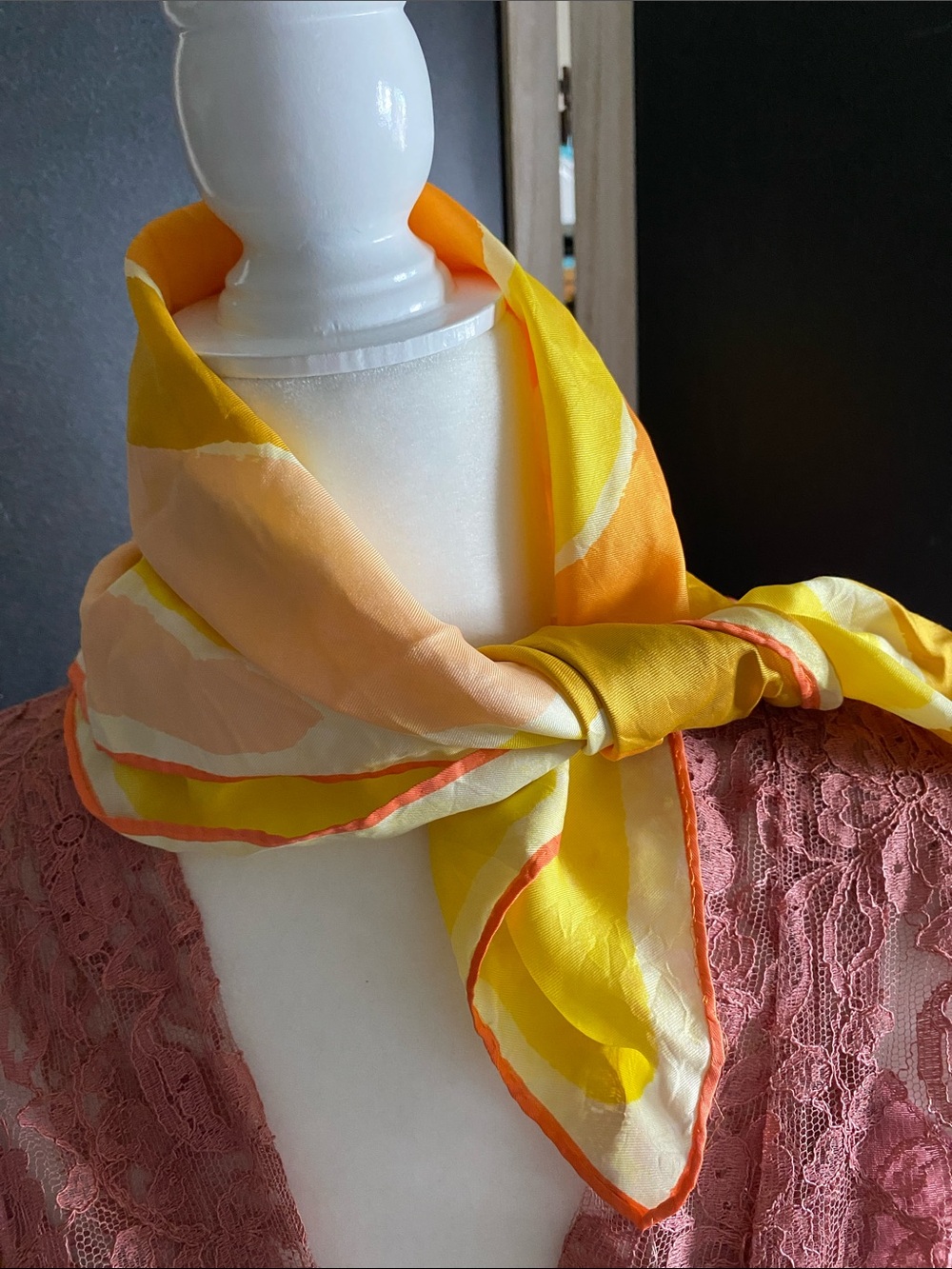 Vintage Square Vera Neumann Sun Light Silk Scarf